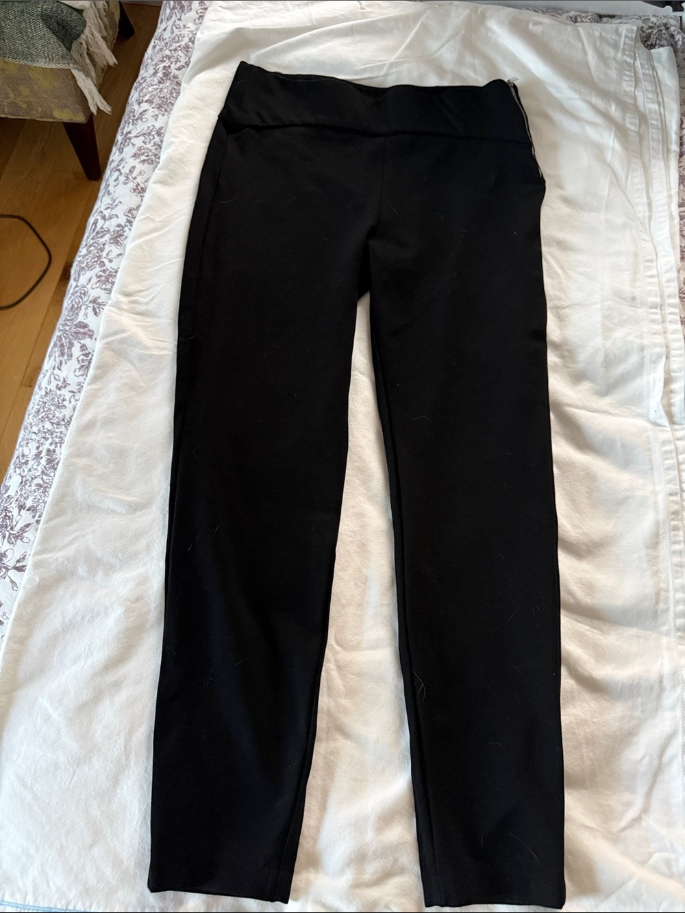 ZARA Black Stretch Ponte Ankle Pants